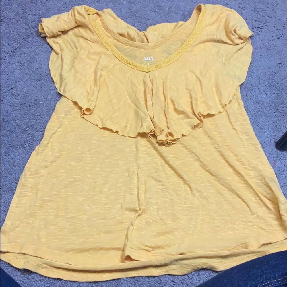 Yellow ruffle blouse